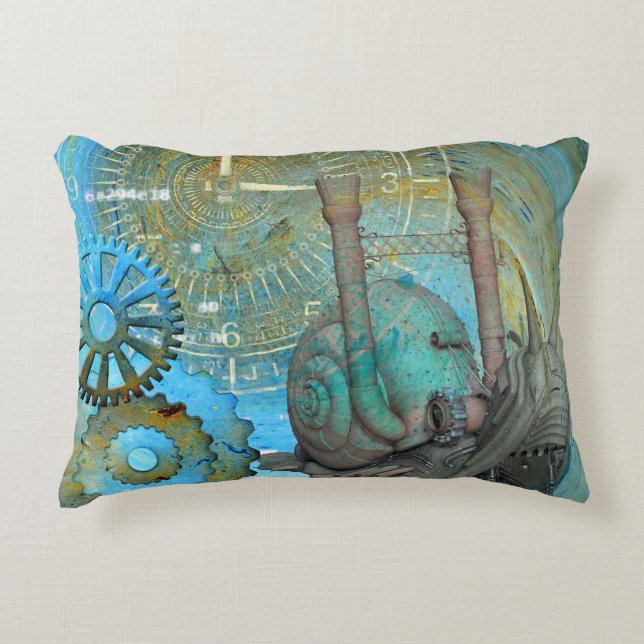 Aqua Steam Snail Traveller Decorative Cushion (Front)