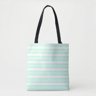 Aqua Stripe all over tote