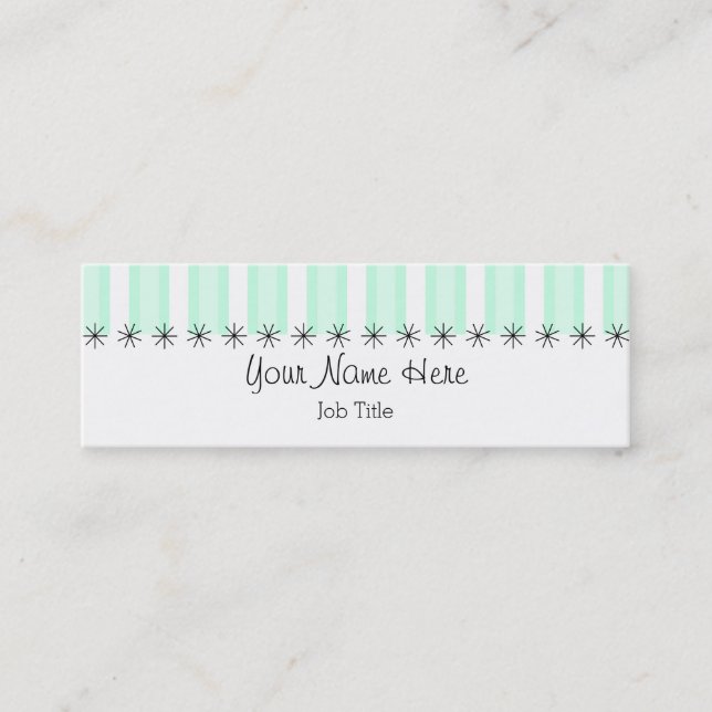Aqua Stripe business card skinny (Front)
