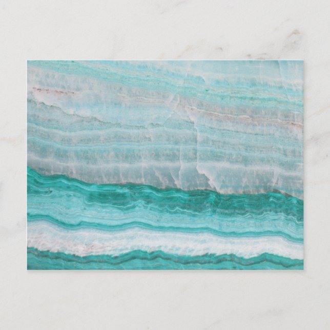 Aqua Striped Quartz Crystal Postcard (Front)