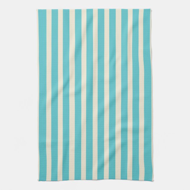 Aqua Stripes Tea Towel (Vertical)