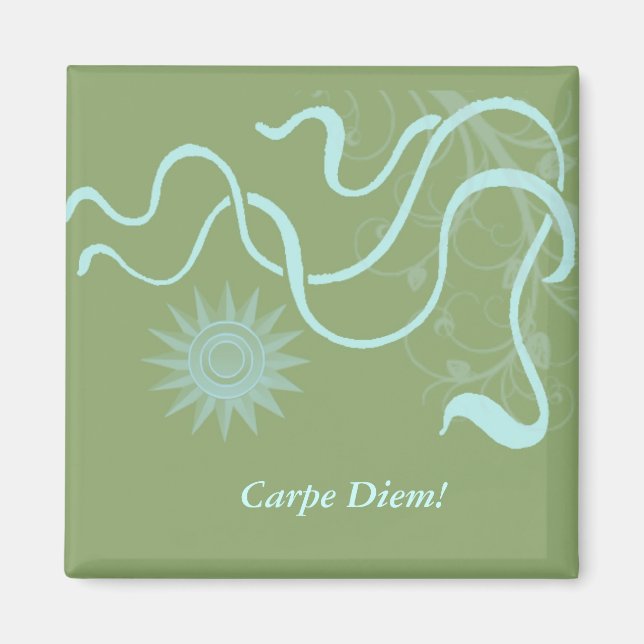 Aqua Sunrise - Carpe Diem Magnet (Front)