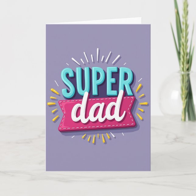 Aqua Super Dad Banner Card (Front)