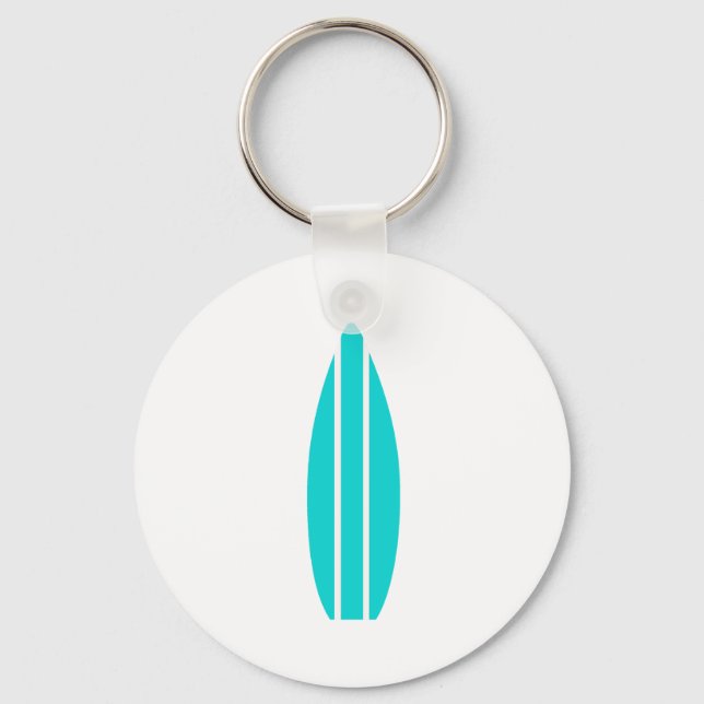 Aqua Surfboard Key Ring (Front)