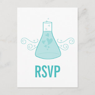 Aqua Sweet Chemistry RSVP Postcard