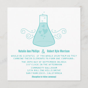 Aqua Sweet Chemistry Wedding Invite
