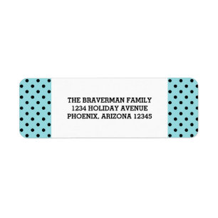 Aqua Sweet Polka Dot Holiday Address Labels
