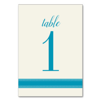 Aqua Table Number, Caroline Wedding Table Sign Number