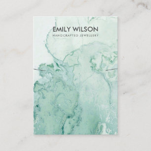 AQUA TEAL BLUE GREEN AGATE NECKLACE BAND DISPLAY BUSINESS CARD