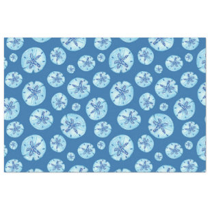 Aqua-teal blue sand dollar watercolor  tissue paper