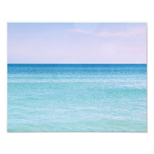 Aqua Teal Lavender Ocean Waves Tropical Beach Photo Print