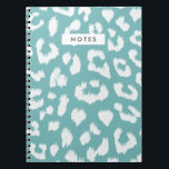 Aqua Teal Leopard Print Notebook<br><div class="desc">�2birdstone 2014</div>