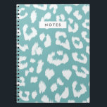 Aqua Teal Leopard Print Notebook<br><div class="desc">�2birdstone 2014</div>