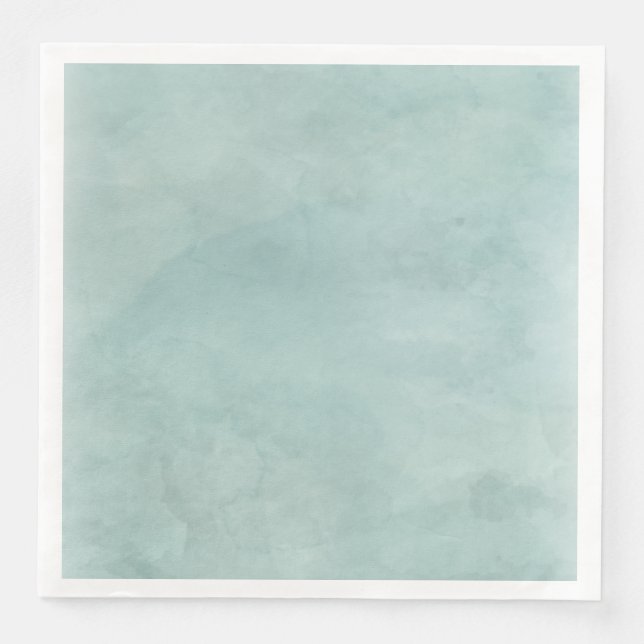 Aqua Teal Mint Watercolor Texture Wedding Napkin (Front)