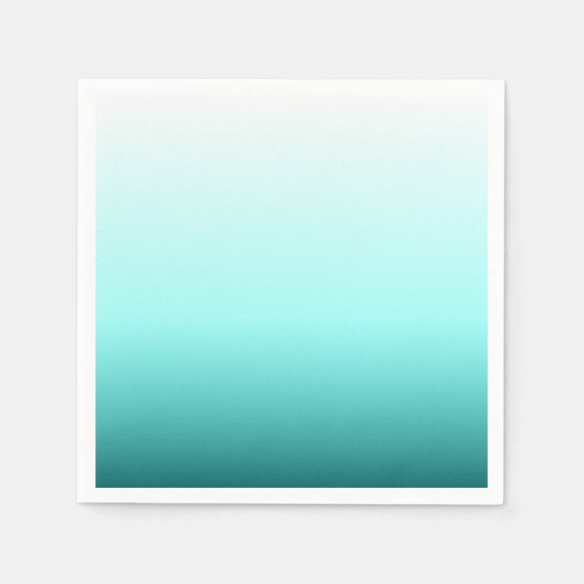 Aqua Teal Ombre Gradient Napkin (Front)