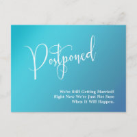 Aqua Teal Ombre Gradient Postponed Wedding