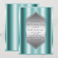 Aqua Teal Shine Glamour Birthday Party Any Event