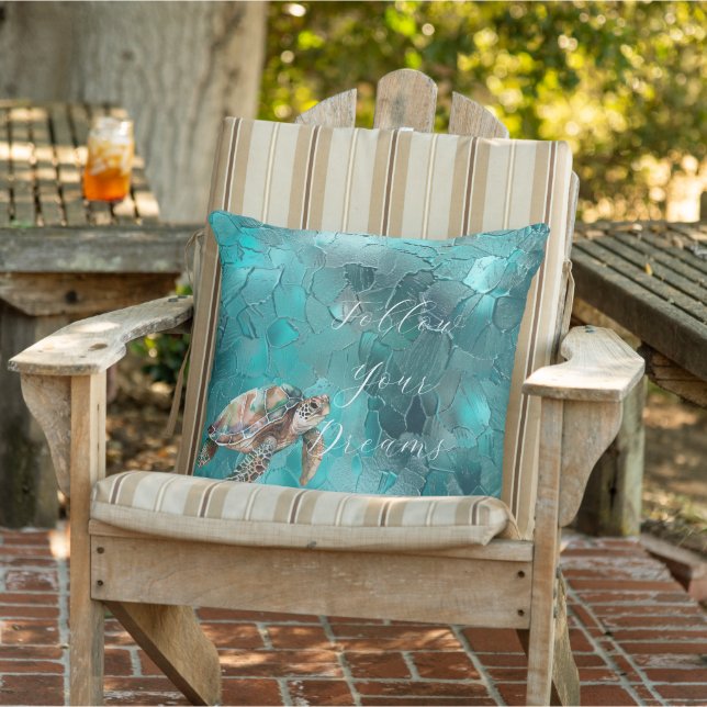 Aqua Teal Turquoise Glam Cushion (Chair)