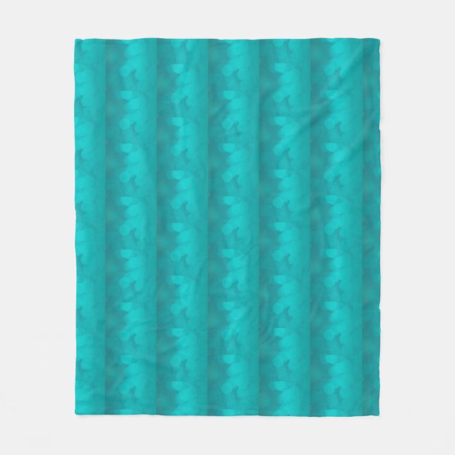 Aqua Teal Turquoise Pattern Modern Fleece Blanket (Front)