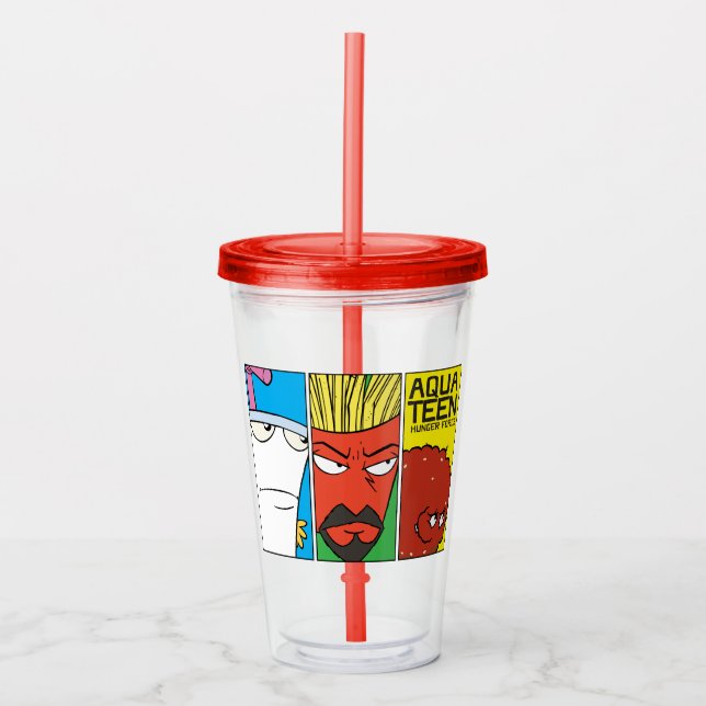 Aqua Teen Hunger Force Character Panel Graphic Acrylic Tumbler (Front)