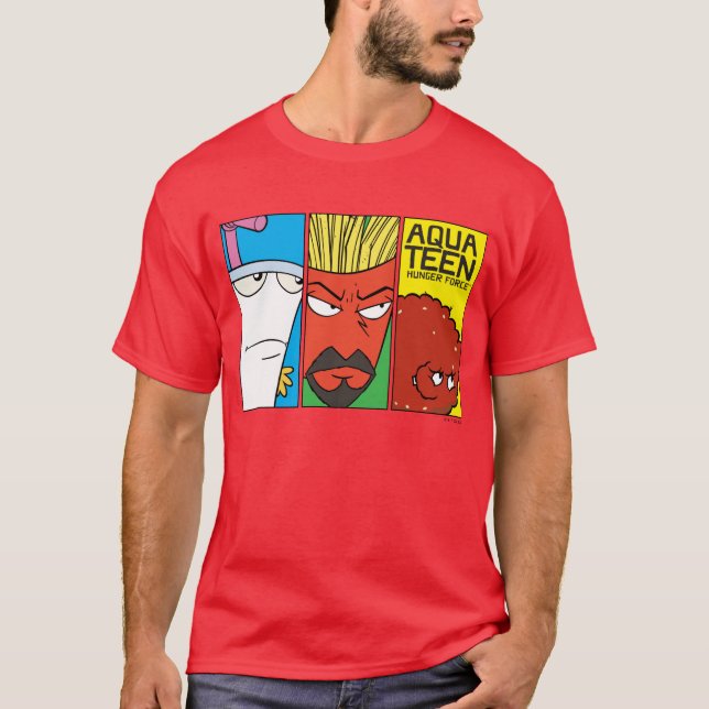 Aqua Teen Hunger Force Character Panel Graphic T-Shirt (Front)