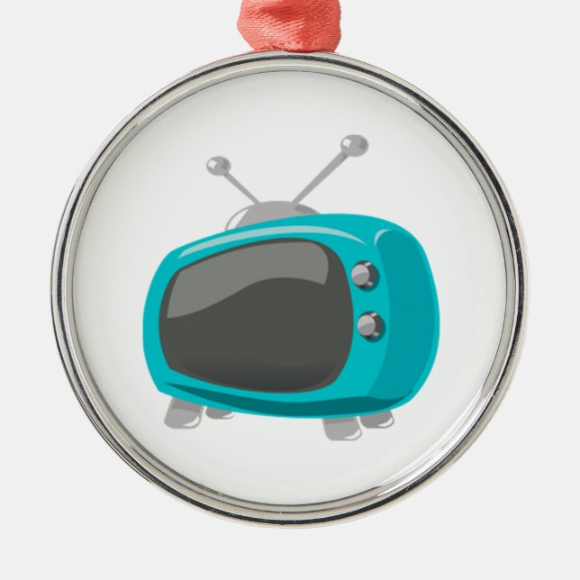 Aqua Television Metal Tree Decoration (Front)