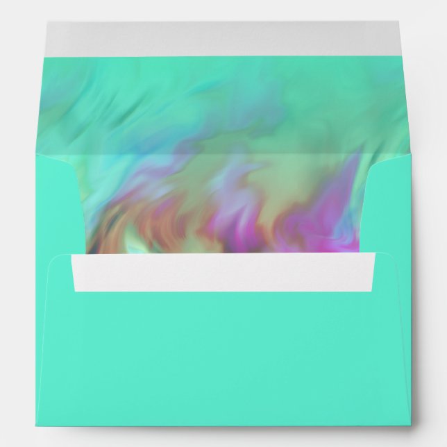 Aqua Tie Dye Design Envelopes (Back (Bottom))
