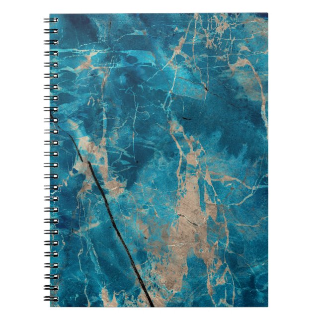 Aqua tone onyx marble notebook (Front)