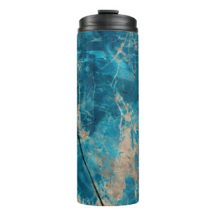 Aqua tone onyx marble thermal tumbler