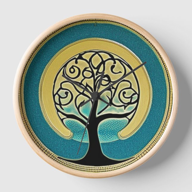 Aqua Tree of Life Clock (Front)