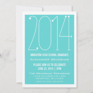 Aqua Trendy 2014 Graduation Invitation