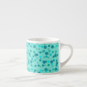 Aqua, turquoise and seafoam polka dots espresso cup