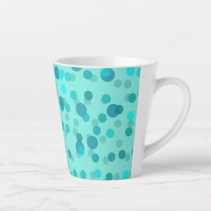 Aqua, turquoise and seafoam polka dots latte mug