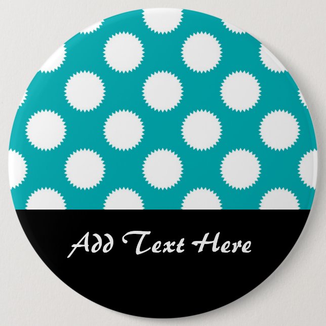 Aqua Turquoise and White Polka Dot Pattern 6 Cm Round Badge (Front)