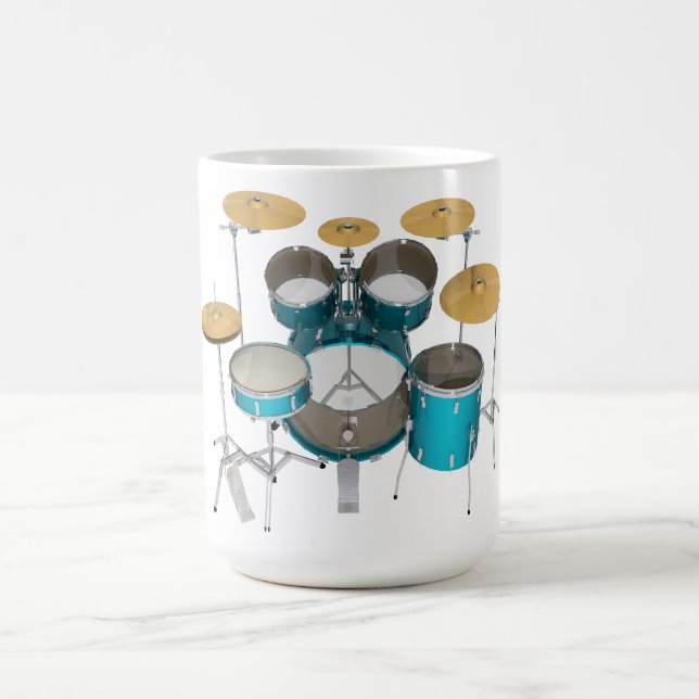 Aqua / Turquoise Drum Kit: Coffee Mug (Center)
