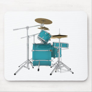 Aqua / Turquoise Drum Kit: Mouse Pad