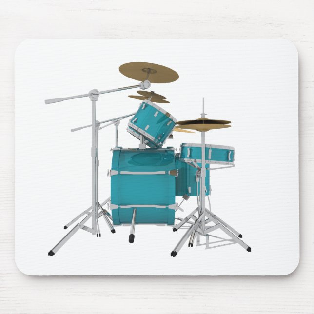 Aqua / Turquoise Drum Kit: Mouse Pad (Front)