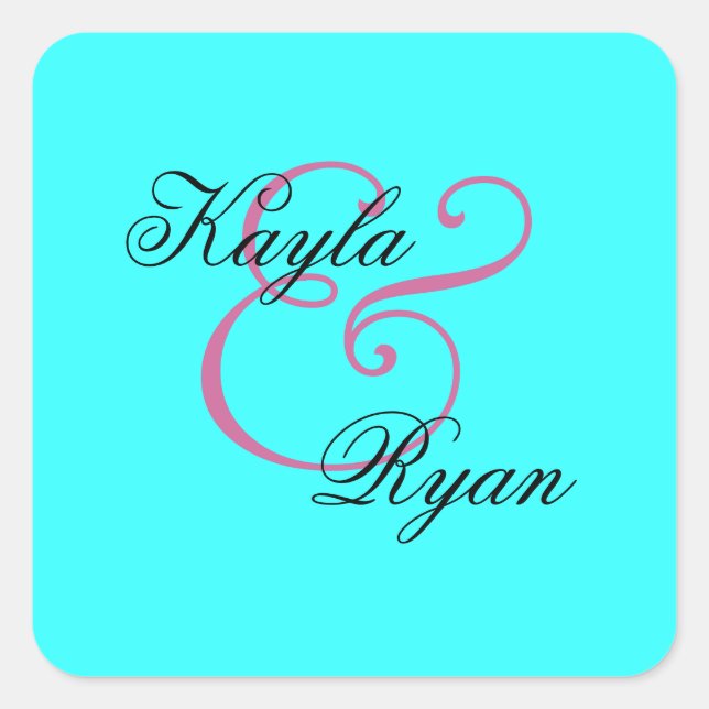 Aqua Turquoise Envelope Seal Wedding (Front)