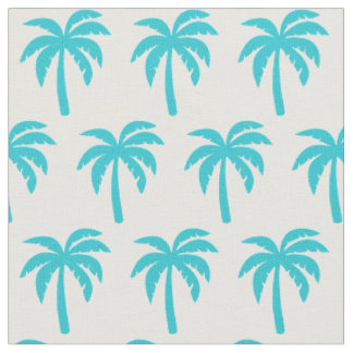 Aqua Turquoise Palm Tree Fabric