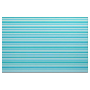 Aqua Turquoise Retro Bold Mod Stripes Pattern Fabric