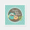 Aqua Turquoise Retro Owls Baby Shower