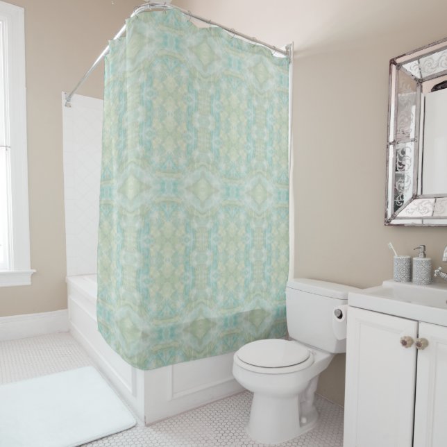 Aqua Turquoise Shower Curtain (In Situ)
