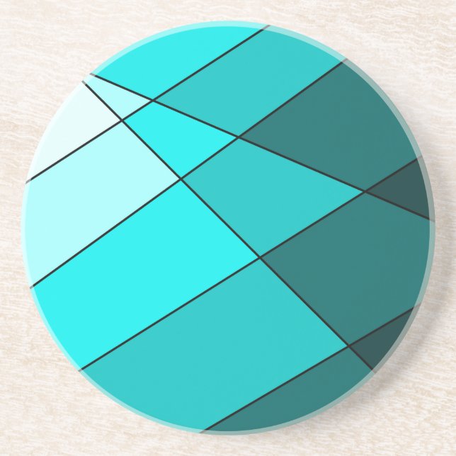 Aqua turquoise teal coaster (Front)