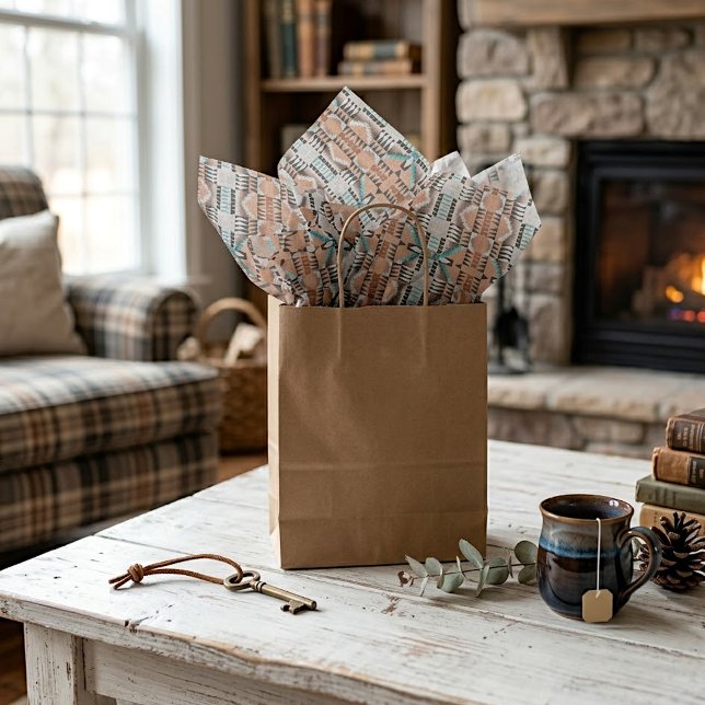 Aqua Turquoise Teal Taupe Black Grey Mosaic Art Tissue Paper (Creator Uploaded)