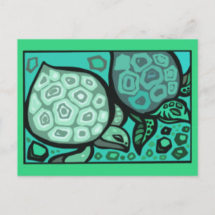 Aqua Turtles Postcard