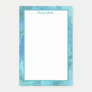Aqua Underwater Watercolor Border Post-it Notes