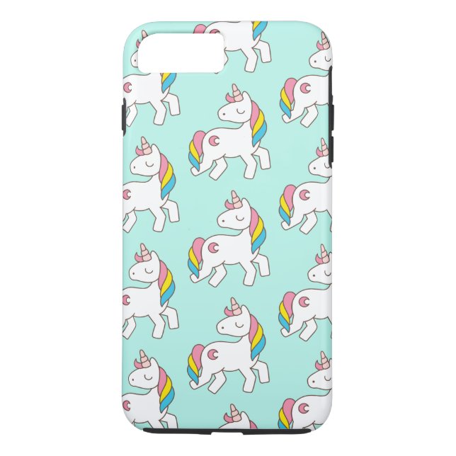 Aqua Unicorn Pattern Case-Mate iPhone Case (Back)