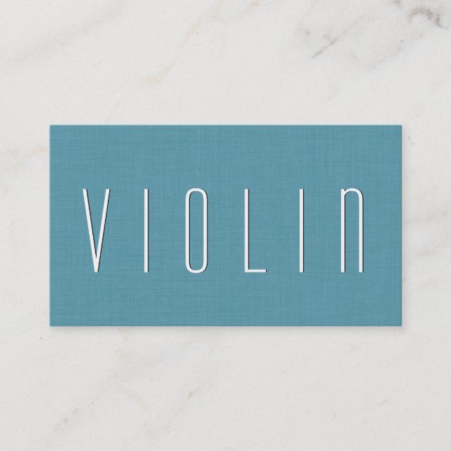Aqua VIOLIN TEACHER Simple Style V53B Business Card (Front)