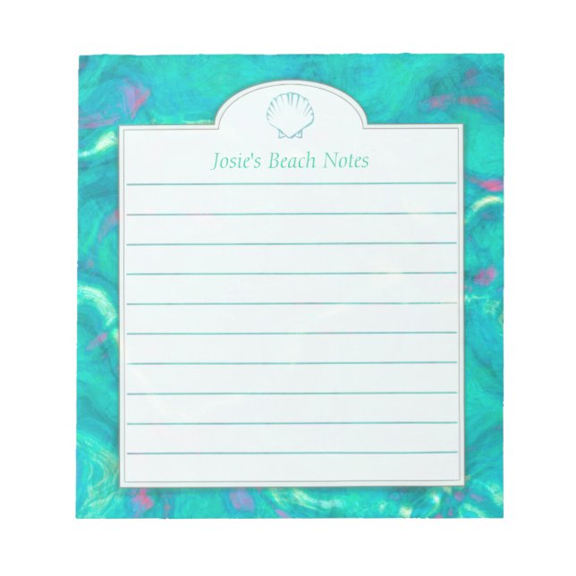 Aqua Water Painting Custom Idea Note Pad (Front)