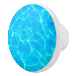 Aqua Water Pattern With Reflection Waves Ceramic Knob